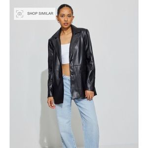 Garage Faux Leather Blazer
